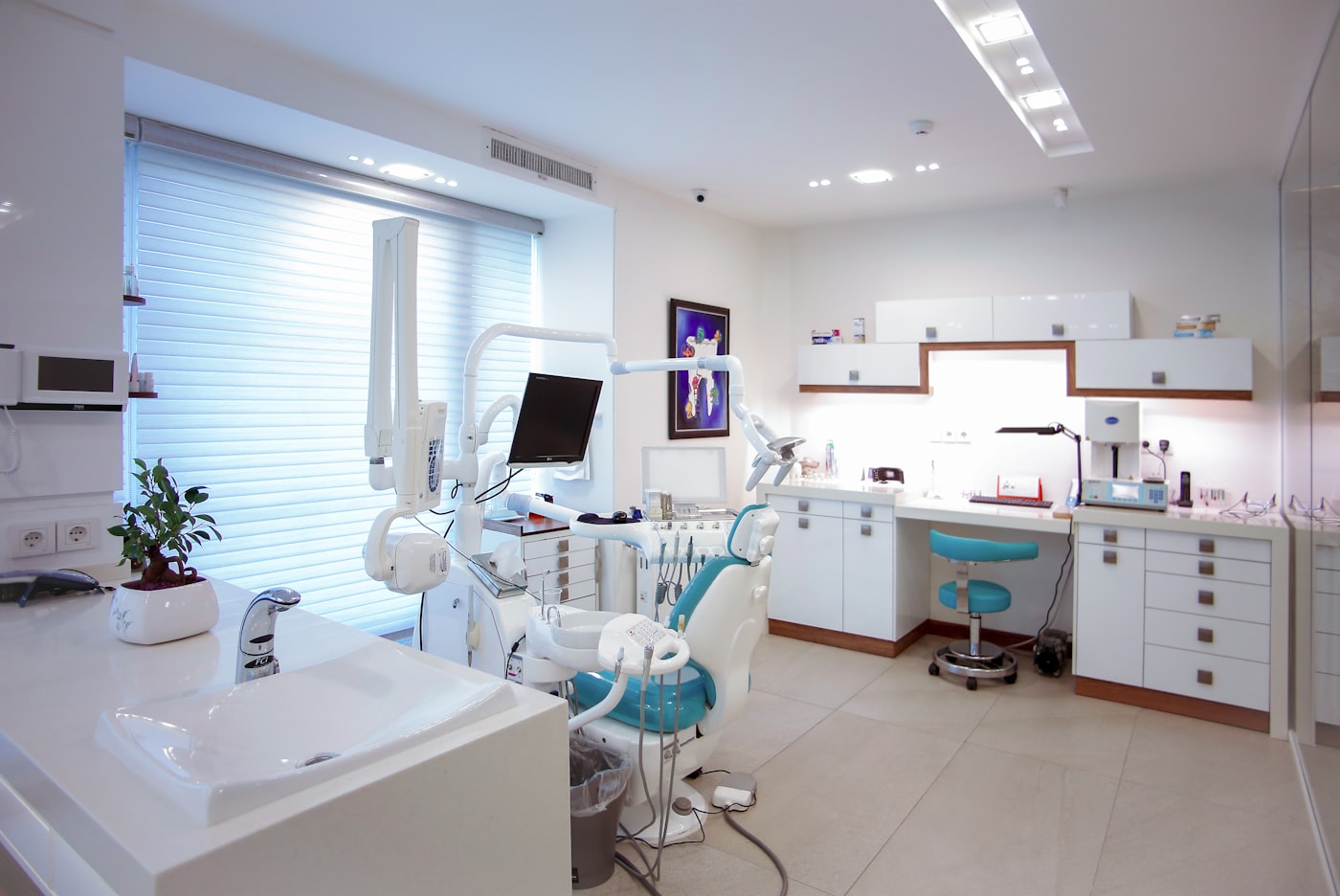 Modern dental treatment room, representative of the dental practices we support